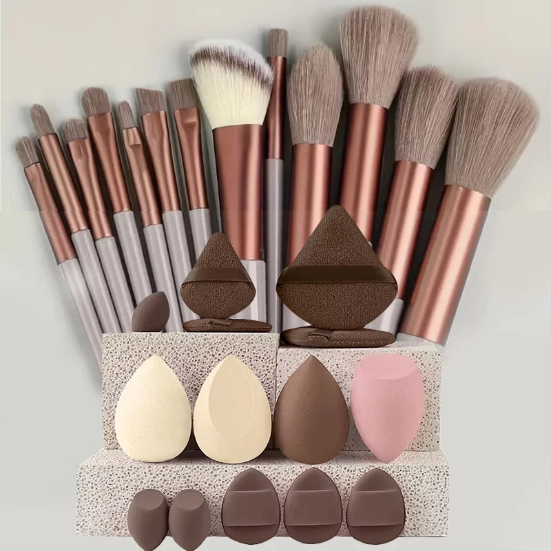 33pcs beauty set makeup kit  large and small beauty sponges for flawless makeup application and removal of makeup full set