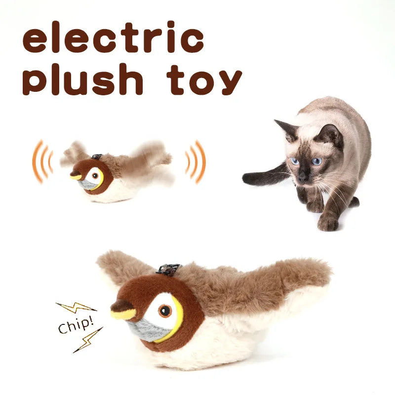 Interactive Rechargeable Chirping & Flapping Bird Cat Toy