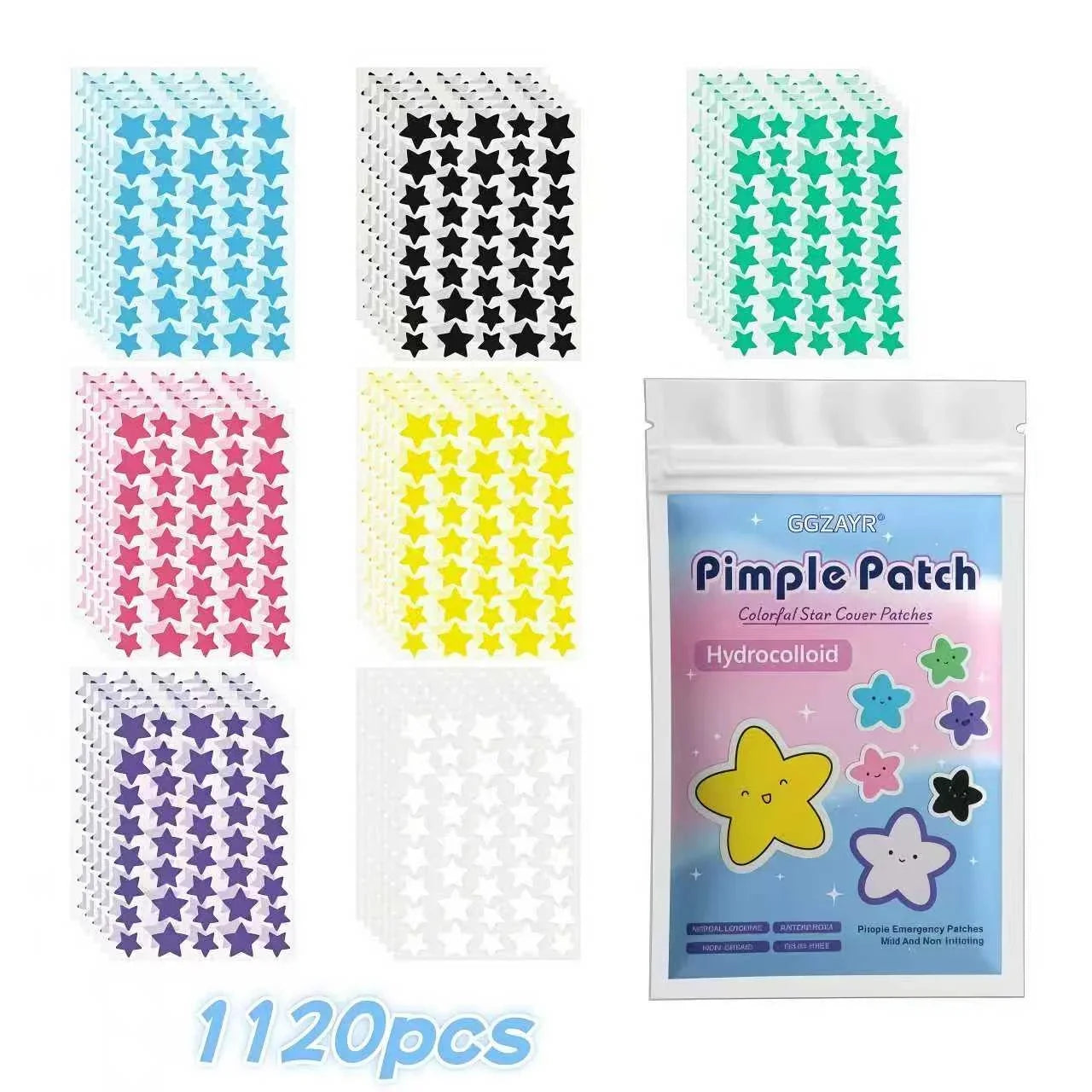 StarSpot™ Colorful Star Pimple Patches | Hydrocolloid Blemish Patches – 280, 1120 or 1680 Count