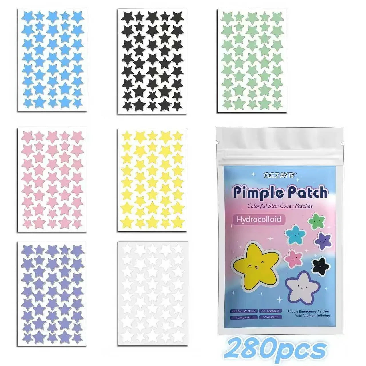 StarSpot™ Colorful Star Pimple Patches | Hydrocolloid Blemish Patches – 280, 1120 or 1680 Count