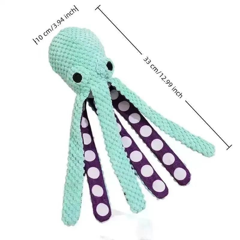 Pet plush octopus toy interactive sound anti-demolition home large and small dog boredom companion dog toy