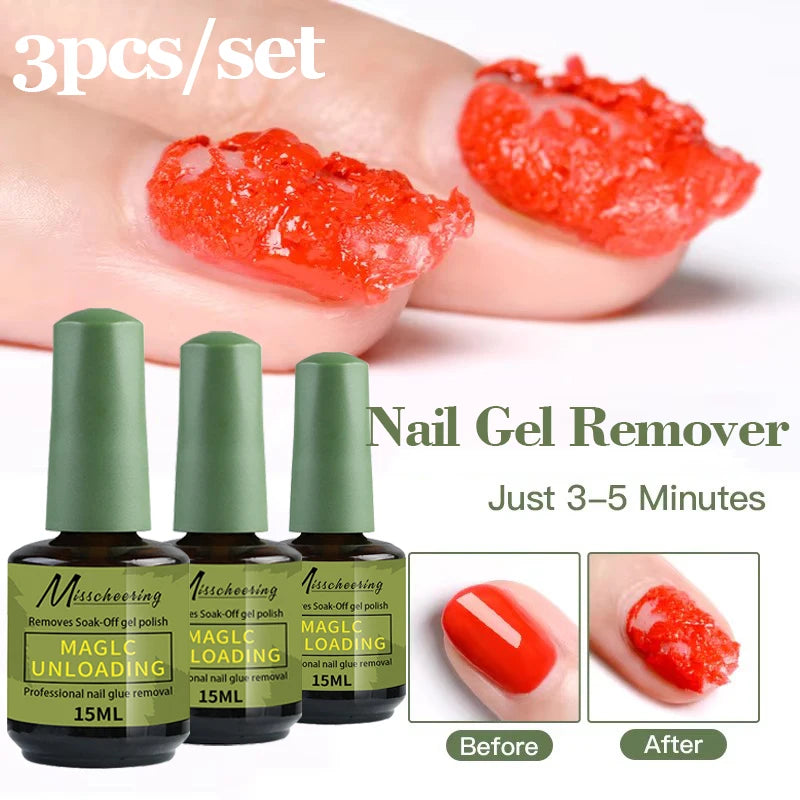 Misscheering 15ml Magic Fast Nail Gel Polish Remover Clean UV Soak Off Semi Permanent Varnish Nail Art Removal Tools Manicure