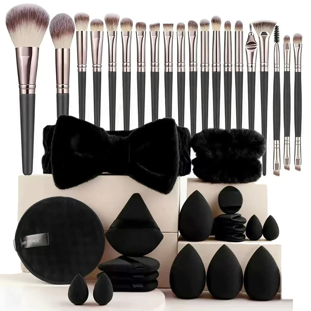 33pcs beauty set makeup kit  large and small beauty sponges for flawless makeup application and removal of makeup full set