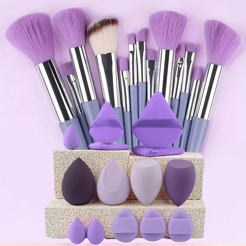 33pcs beauty set makeup kit  large and small beauty sponges for flawless makeup application and removal of makeup full set