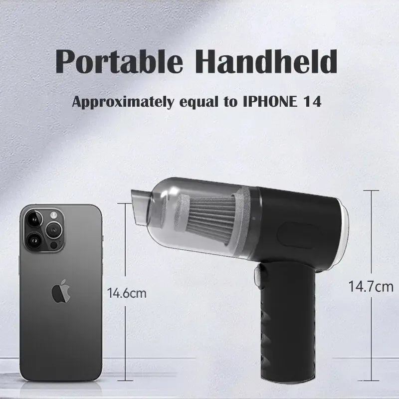 9000Pa Wireless Car Vacuum Cleaner — 120W, 1200mAh, 25 Min, Wet & Dry