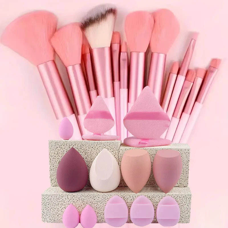 33pcs beauty set makeup kit  large and small beauty sponges for flawless makeup application and removal of makeup full set