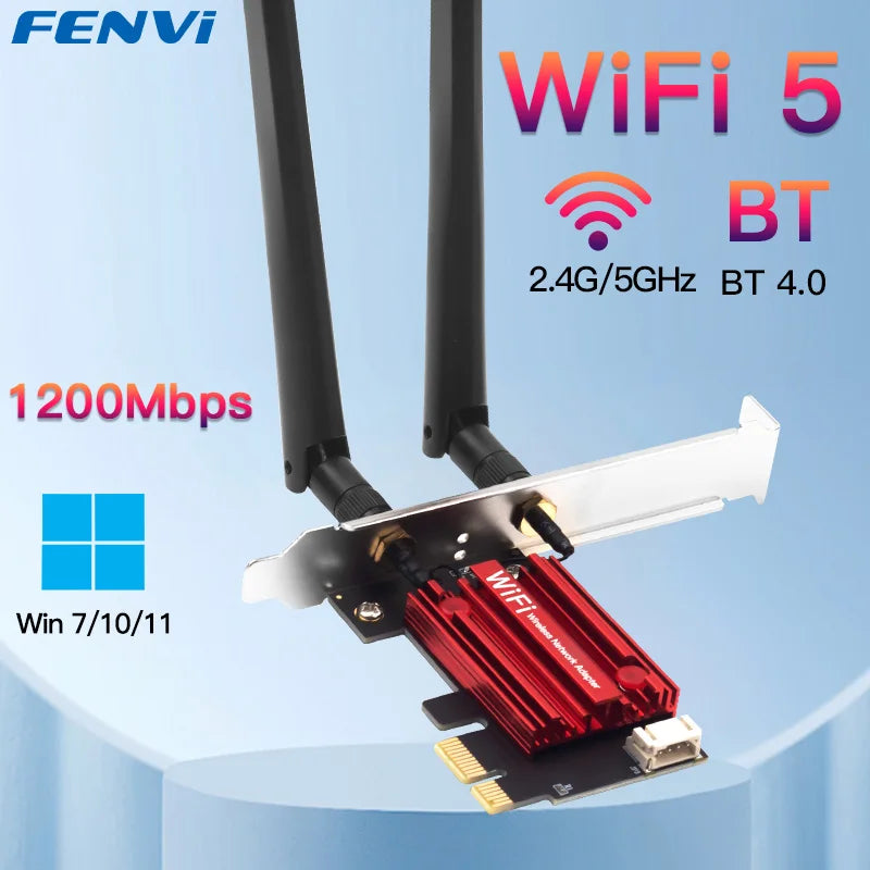 Pci-e Wireless Adapter AC1200 Dual Band Wifi Network Card for Desktop