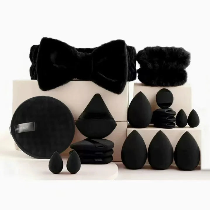 33pcs beauty set makeup kit  large and small beauty sponges for flawless makeup application and removal of makeup full set
